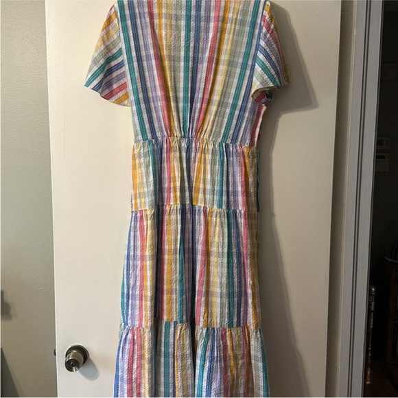 J Crew Faux-wrap dress in rainbow gingham - Picture 8 of 8